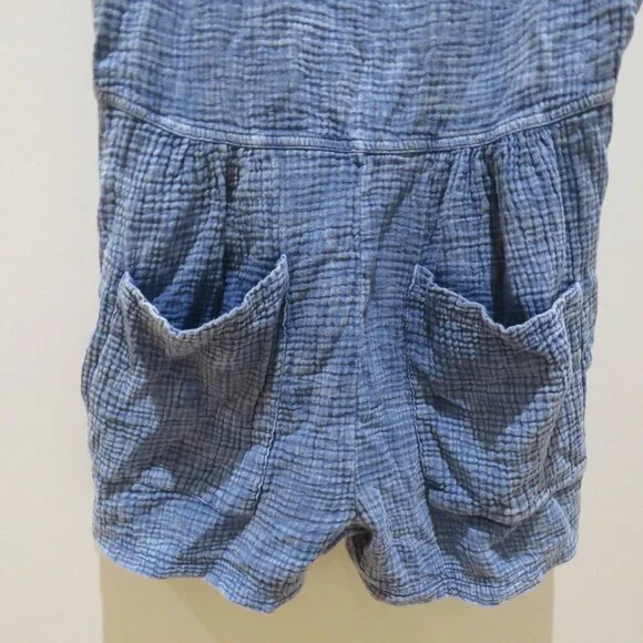 ANTHROPOLOGIE LA BIZ Maronie Relaxed Gauze Shortalls in Light Blue Medium Beachy - Picture 11 of 16